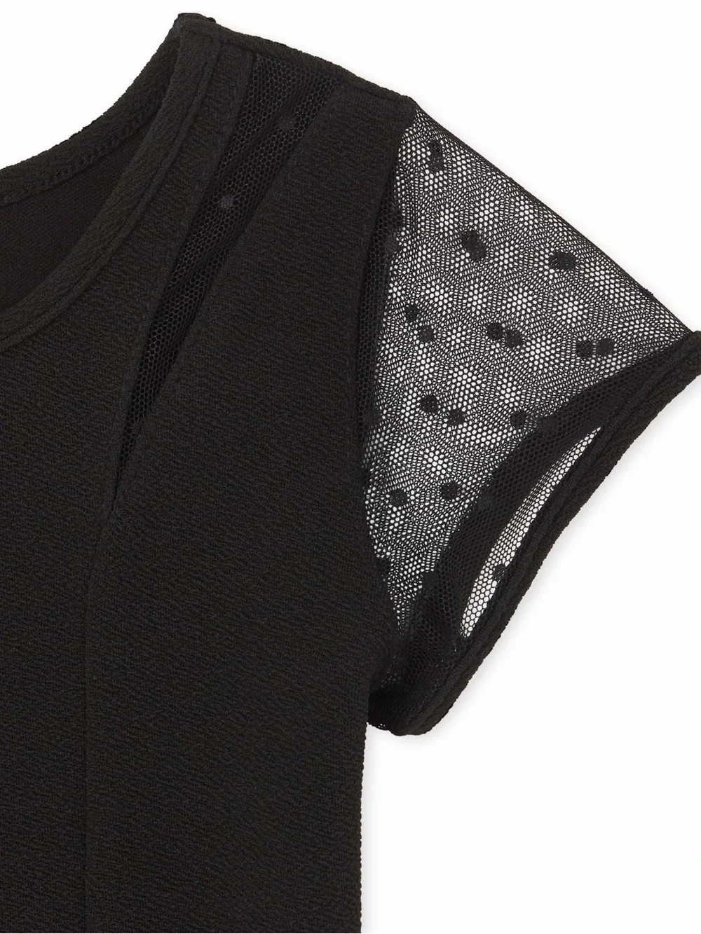 New The Children's Place Black Girls' Fit-and-Flare Party Dress Size Large